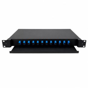 ODF 12 Puertos 1U para Fibra Óptica SC Completo para Rack