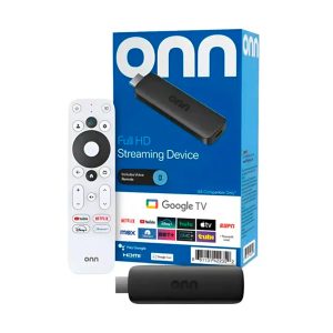 ONN TV Stick Full HD con Google TV, Chromecast Integrado y Control por Voz