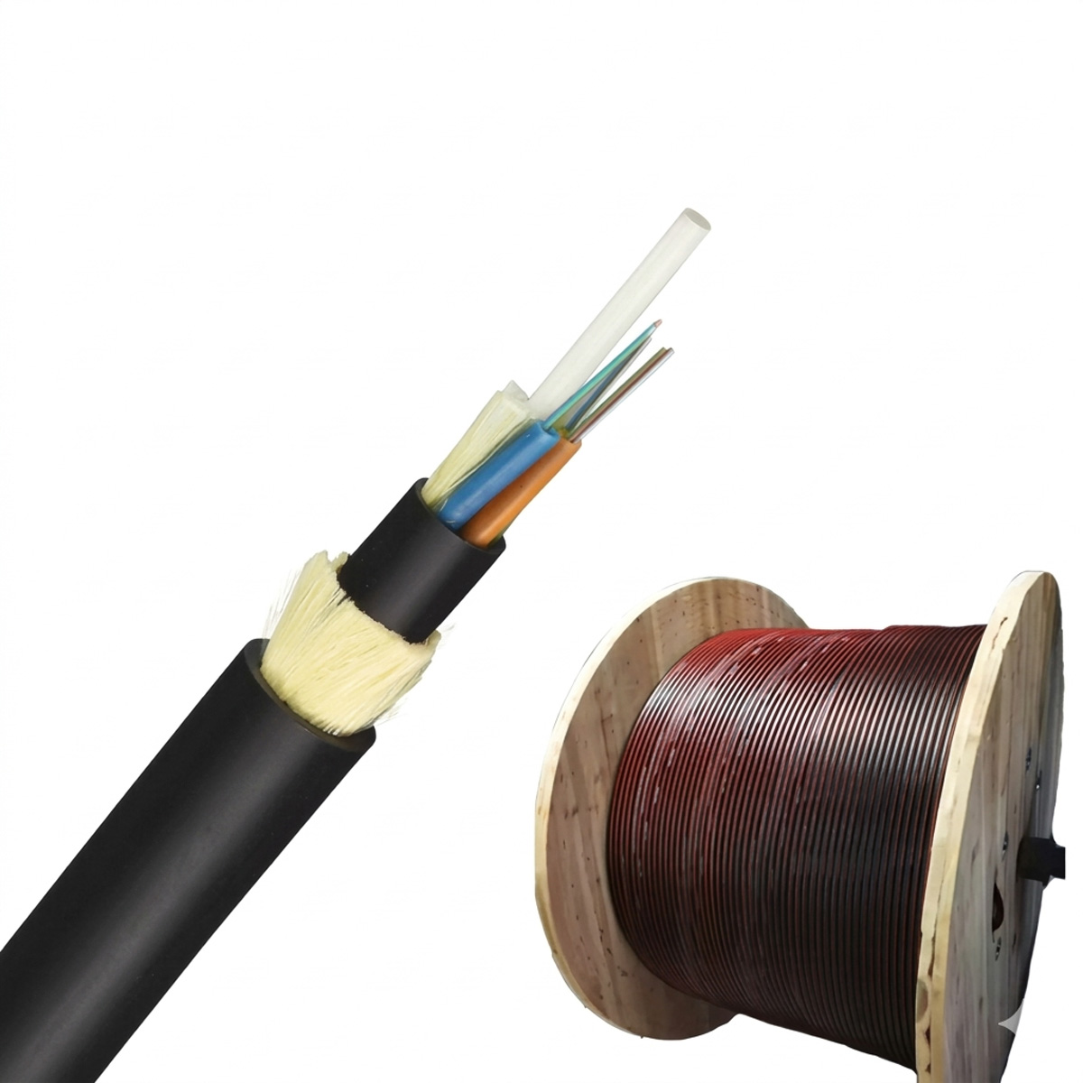 Cable de Fibra Óptica ASU G652D para Instalación Aérea FTTH Bobina 4KM