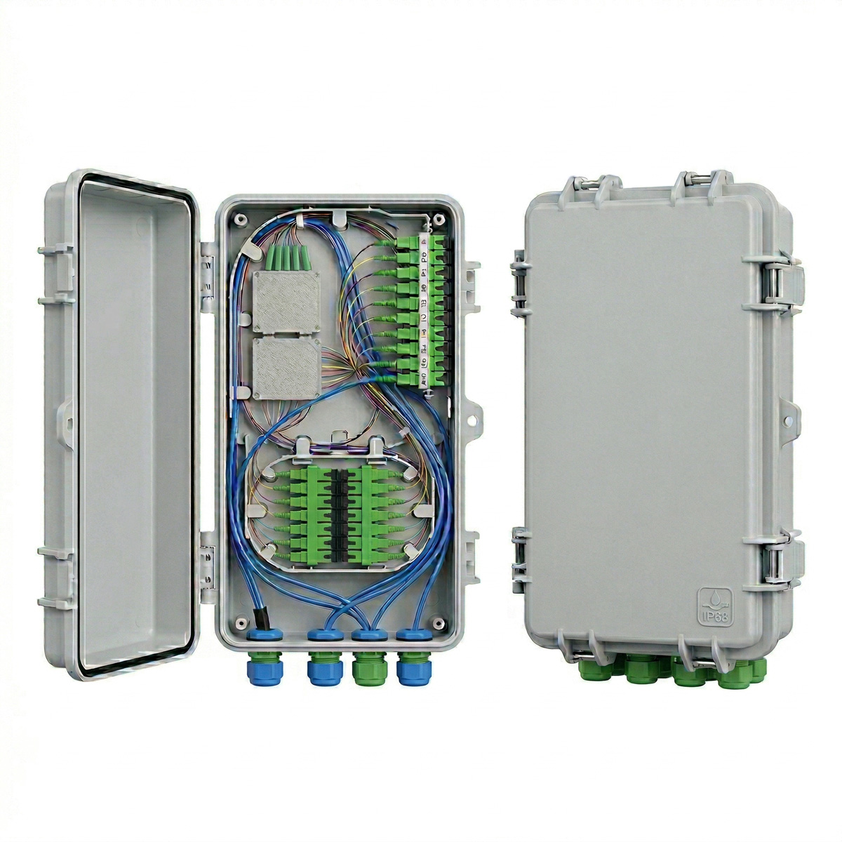 Caja NAP IP68 16 Puertos para Fibra Óptica FTTH