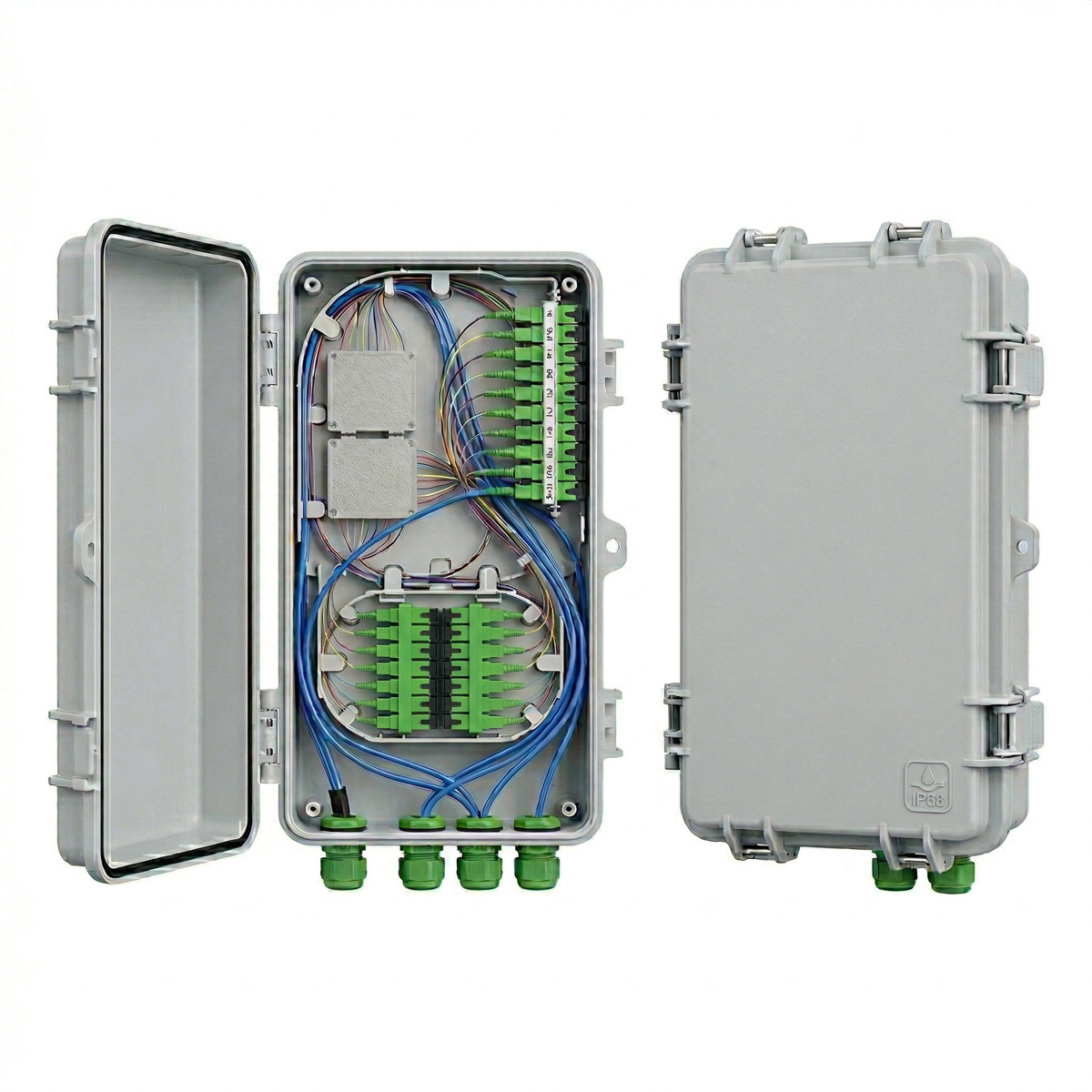 Caja NAP IP68 para Fibra Óptica FTTH con Splitter SC 1x8 / 1x16