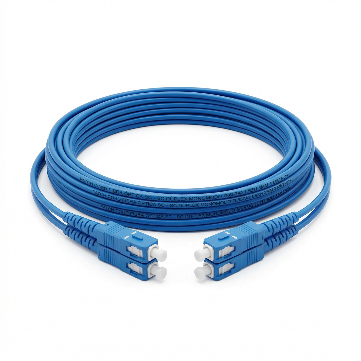 Patch Cord Fibra Óptica SC – SC Dúplex Monomodo G657A2 LSZH 3mm 3 Metros