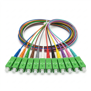 Pigtail de Fibra Óptica SC/APC 1 Metro G652D Código de Colores Pack 12 Unidades